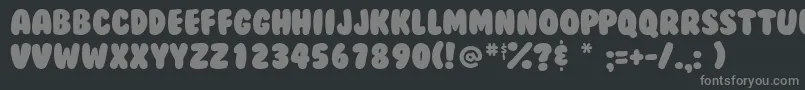 Bubblegum Font – Gray Fonts on Black Background
