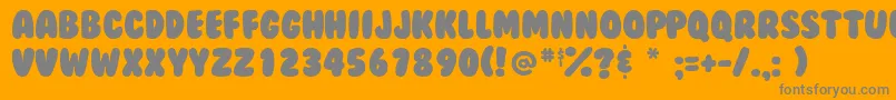 Bubblegum Font – Gray Fonts on Orange Background