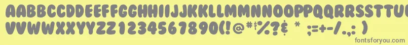 Bubblegum Font – Gray Fonts on Yellow Background