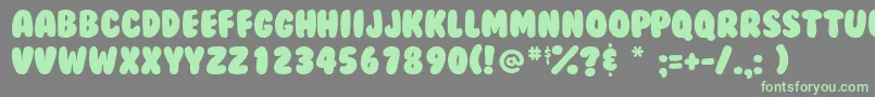 Bubblegum Font – Green Fonts on Gray Background