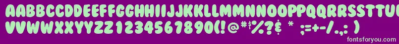 Bubblegum Font – Green Fonts on Purple Background