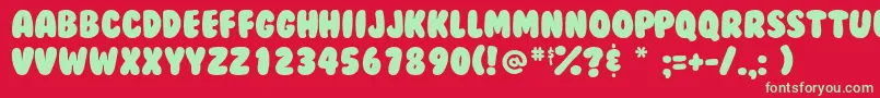 Bubblegum Font – Green Fonts on Red Background