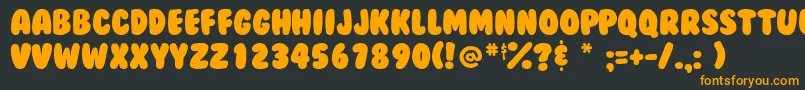 Bubblegum Font – Orange Fonts on Black Background