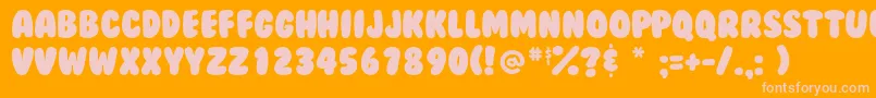 Bubblegum Font – Pink Fonts on Orange Background