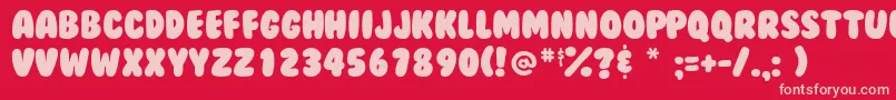 Bubblegum Font – Pink Fonts on Red Background