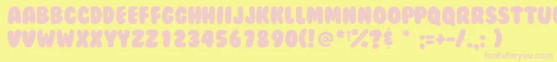 Bubblegum-Schriftart – Rosa Schriften auf gelbem Hintergrund