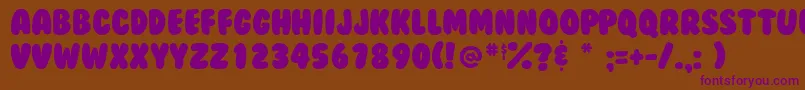 Bubblegum Font – Purple Fonts on Brown Background