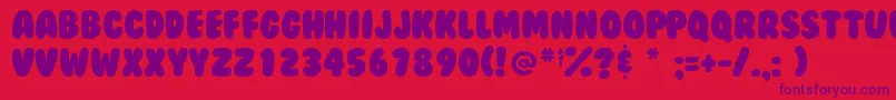 Bubblegum Font – Purple Fonts on Red Background