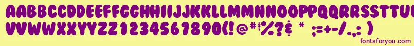 Bubblegum Font – Purple Fonts on Yellow Background