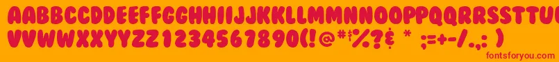 Bubblegum Font – Red Fonts on Orange Background