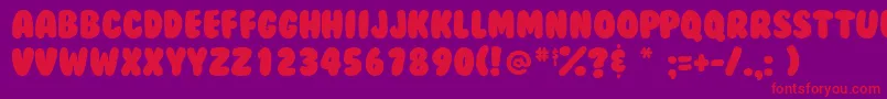 Bubblegum Font – Red Fonts on Purple Background