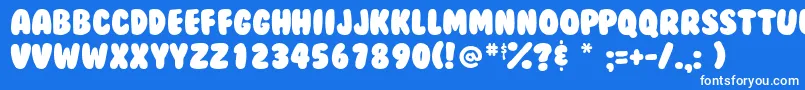 Bubblegum Font – White Fonts on Blue Background