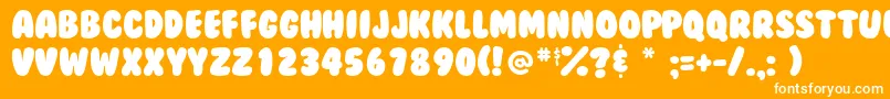 Bubblegum Font – White Fonts on Orange Background