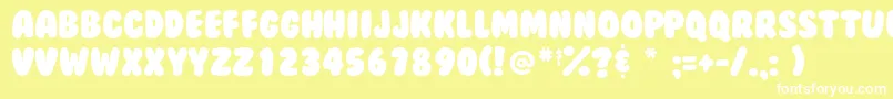 Bubblegum Font – White Fonts on Yellow Background