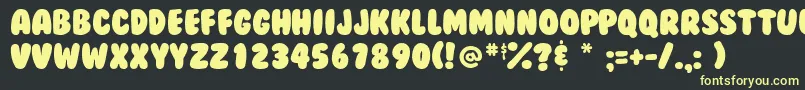 Bubblegum Font – Yellow Fonts on Black Background