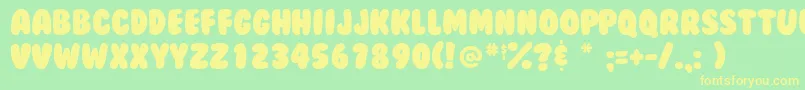 Bubblegum Font – Yellow Fonts on Green Background