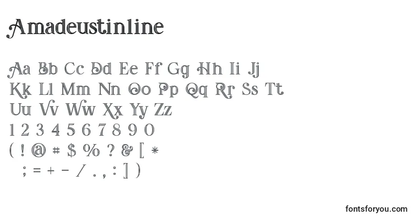 Amadeustinline (116357)-fontti – aakkoset, numerot, erikoismerkit