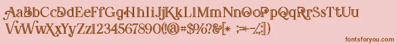 Amadeustinline Font – Brown Fonts on Pink Background