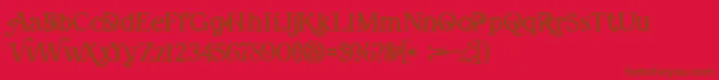 Amadeustinline Font – Brown Fonts on Red Background