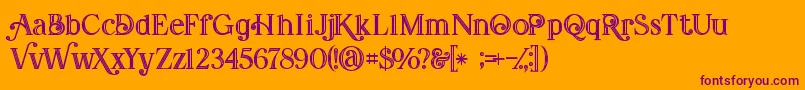 Amadeustinline Font – Purple Fonts on Orange Background