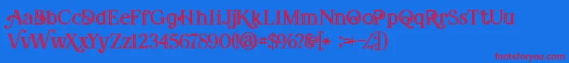 Amadeustinline Font – Red Fonts on Blue Background