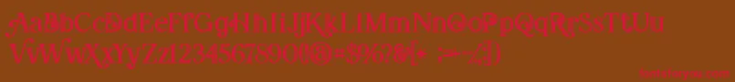 Amadeustinline Font – Red Fonts on Brown Background