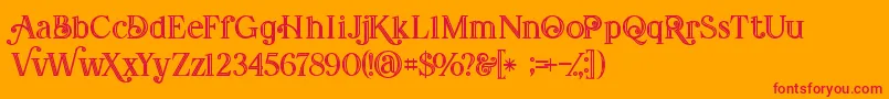 Amadeustinline Font – Red Fonts on Orange Background