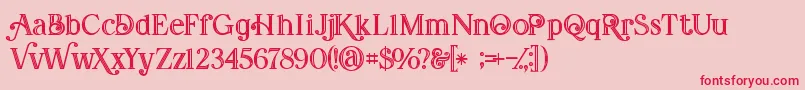 Amadeustinline Font – Red Fonts on Pink Background