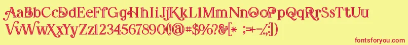 Amadeustinline Font – Red Fonts on Yellow Background