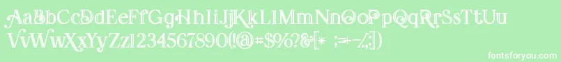 Amadeustinline Font – White Fonts on Green Background