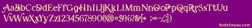 Amadeustinline Font – Yellow Fonts on Purple Background