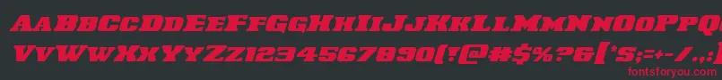 フォントLaredotrailital – 黒い背景に赤い文字