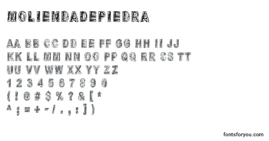 Czcionka MoliendaDePiedra – alfabet, cyfry, specjalne znaki