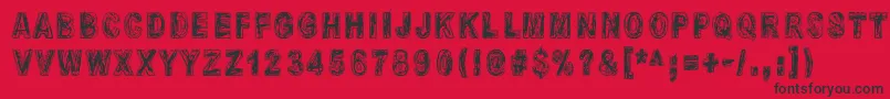 フォントMoliendaDePiedra – 赤い背景に黒い文字