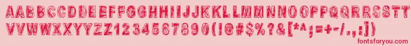 MoliendaDePiedra Font – Red Fonts on Pink Background