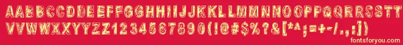 MoliendaDePiedra-Schriftart – Gelbe Schriften auf rotem Hintergrund