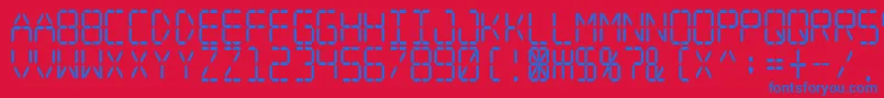 Digital Dream Narrow Font – Blue Fonts on Red Background