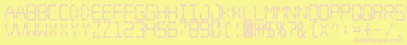 フォントDigital Dream Narrow – ピンクのフォント、黄色の背景