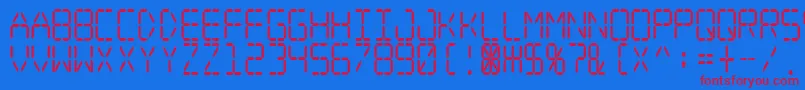 Digital Dream Narrow-Schriftart – Rote Schriften auf blauem Hintergrund