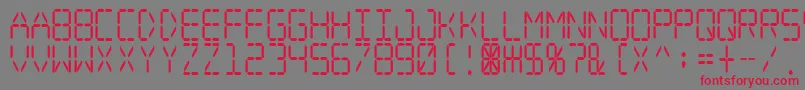 Digital Dream Narrow Font – Red Fonts on Gray Background