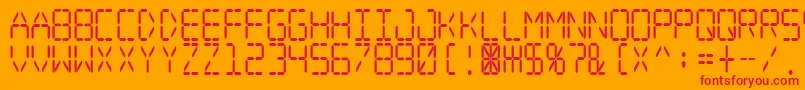 Digital Dream Narrow Font – Red Fonts on Orange Background
