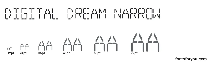 Размеры шрифта Digital Dream Narrow