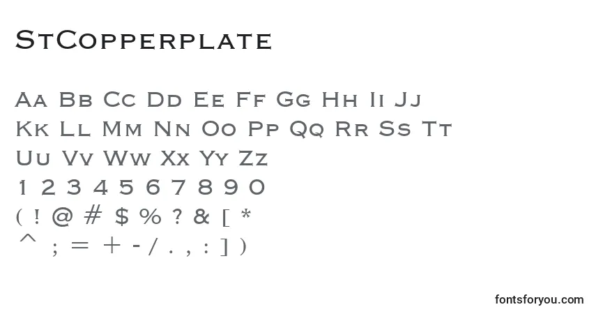 Шрифт StCopperplate – алфавит, цифры, специальные символы
