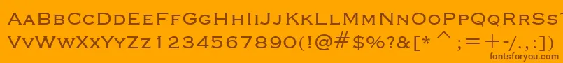 フォントStCopperplate – オレンジの背景に茶色のフォント