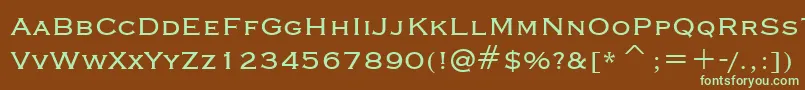 Czcionka StCopperplate – zielone czcionki na brązowym tle