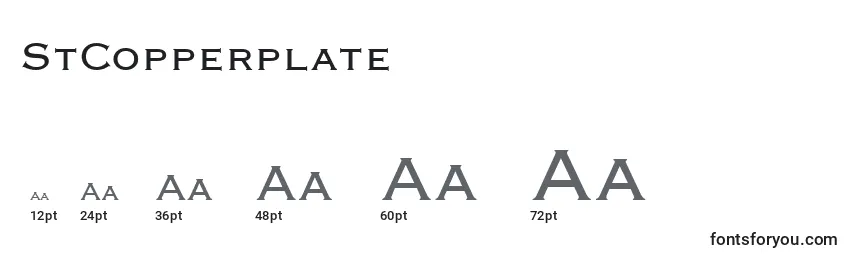 Размеры шрифта StCopperplate