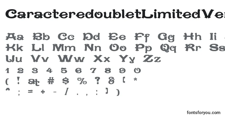 A fonte CaracteredoubletLimitedVersion (116363) – alfabeto, números, caracteres especiais