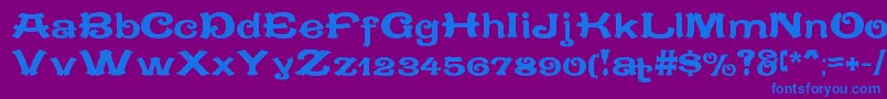 CaracteredoubletLimitedVersion Font – Blue Fonts on Purple Background