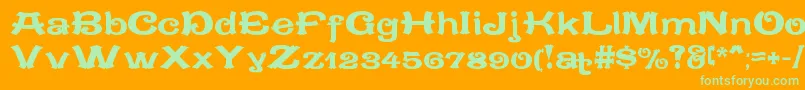 CaracteredoubletLimitedVersion Font – Green Fonts on Orange Background