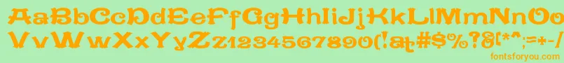 CaracteredoubletLimitedVersion Font – Orange Fonts on Green Background